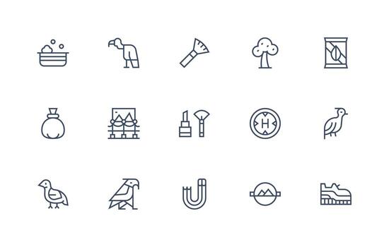 Regular Line Icons from Contour Set with 15 Vectors Detailed Icon Collection for Design Systems