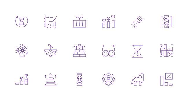 Minimal Line Style Evolution Icons with 18 Vectors Web and App Icon Pack Collection