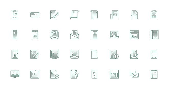 Form featuring 32 Icons in Thin Line Design Display Icon Pack vector