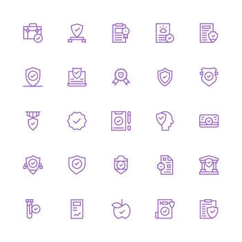 Medium Stroke Outline Icons from Compliant Set with 25 Vectors Neat Icon Set