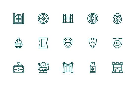 Guarded Visual Pack containing 15 Regular Line Icons Optimized Icon Pack for Digital Products vector