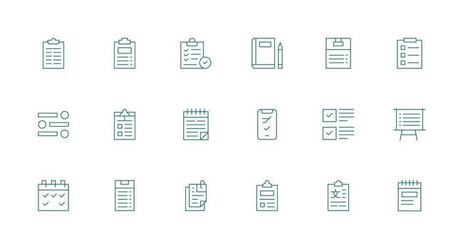 18 Minimal Line Icons for ToDo Graphics Neutral Style Icons for Any Project vector