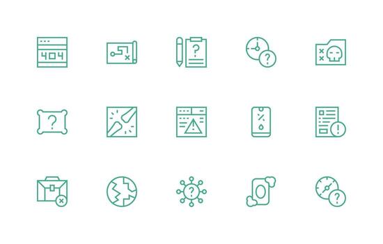 15 regular línea estilo íconos desde desaparecido colección multi-estilo íconos para creativo proyectos vector