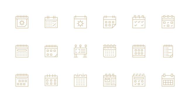 recordatorios icono conjunto con 18 mínimo línea gráficos detallado icono colección para diseño sistemas vector
