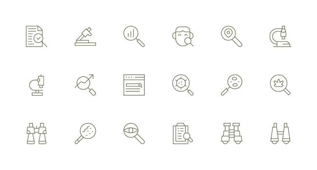 aumentador vaso diseño íconos presentando 18 en mínimo línea estilo multi-estilo íconos para creativo proyectos vector