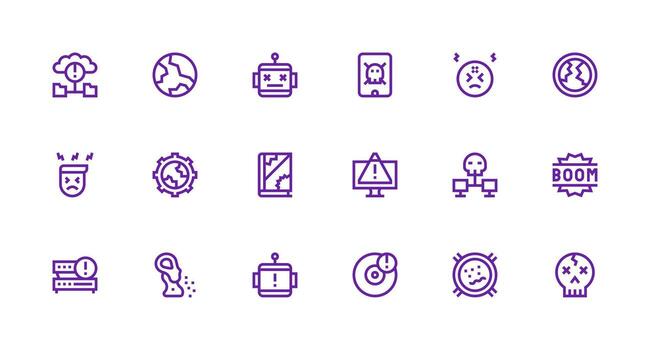 18 fuerte carrera línea diseños para sistema fracaso íconos simplificado icono paquete para visual herramientas vector