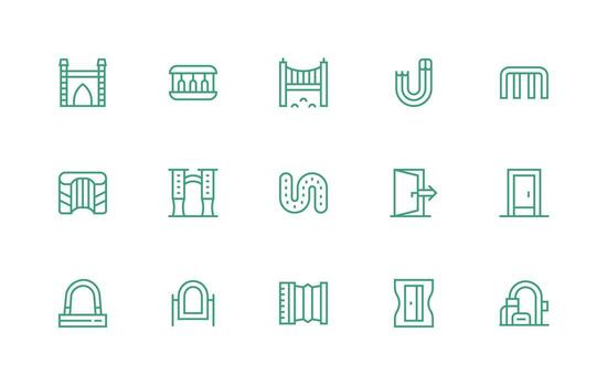 15 regular línea diseños para paso íconos claro y conciso icono conjunto colección vector