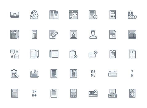 Regular Clean Line Icons from Data Entry Set with 35 Vectors Compact Icon Pack