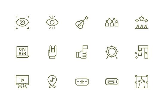 Show Visual Pack containing 15 Regular Line Icons Well-Structured Icons for Creative Use vector