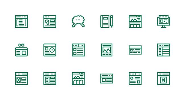 fuerte carrera línea íconos desde Blog conjunto con 18 vectores ligero icono serie