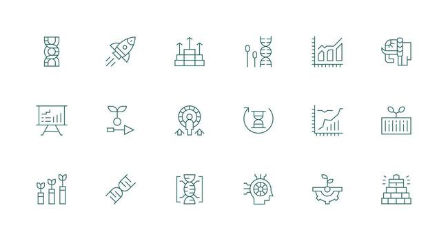 mínimo línea estilo evolución íconos con 18 vectores interfaz íconos para diario utilizar