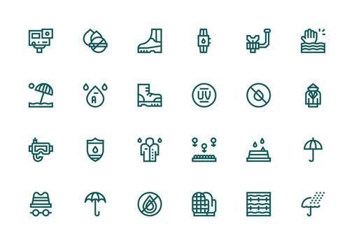 Thick Line Line Icons from Waterproof Set with 24 Vectors Interface Icon Collection for Daily Projects