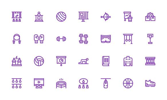 28 Bold Line Designs for Training Icons Neatly Designed Icons for Web Platforms vector