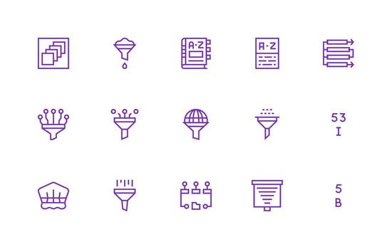 Regular Line Icons from Sorting Set with 15 Vectors Fully Editable Icon Set for Web