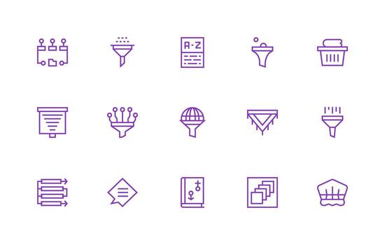 Sorting including 15 Regular Line Illustrations Minimal Icon Pack vector