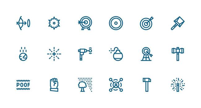 Impact featuring 18 Icons in Strong Stroke Line Design Lightweight Icon Series for Fast Prototypes vector