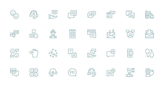 Response Visual Pack containing 32 Thin Line Icons Icon Set for Web vector