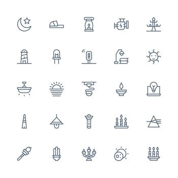 ligero diseño íconos presentando 25 en medio carrera contorno estilo completamente editable icono conjunto para web vector