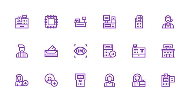Register Design Icons featuring 18 in Strong Stroke Line Style Basic Icon Series vector