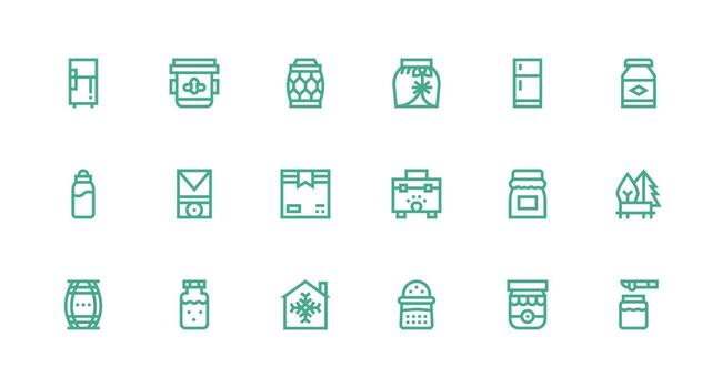 Preserve Visual Pack containing 18 Strong Stroke Line Icons Well-Structured Icons for Creative Use vector