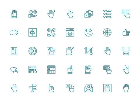 35 opción íconos en regular limpiar línea estético íconos construido para visual consistencia paquete vector