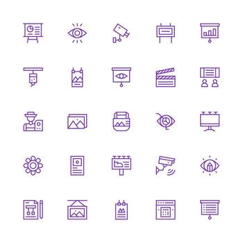 medio carrera contorno íconos desde visual conjunto con 25 vectores icono conjunto para web