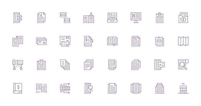 Reports Visual Pack containing 32 Thin Line Icons Versatile Icon Collection for Designers vector
