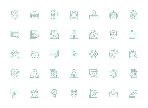 Light Line Icons from Validated Set with 35 Vectors Smart Icon Collection