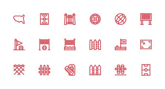 fuerte carrera línea estilo Perímetro íconos con 18 vectores interfaz icono colección para diario proyectos