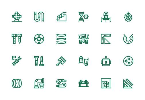grueso línea línea íconos desde Ingenieria conjunto con 24 vectores basado en temas icono paquete