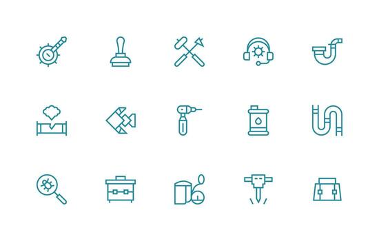15 regular línea íconos para reparar gráficos pulcramente diseñado íconos para web plataformas vector