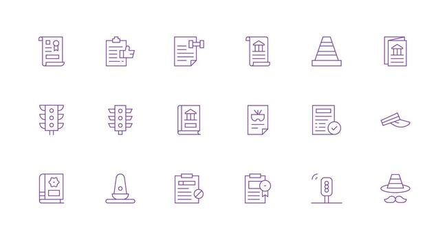 18 Icons for Regulation in Minimal Line Format Icon Set vector
