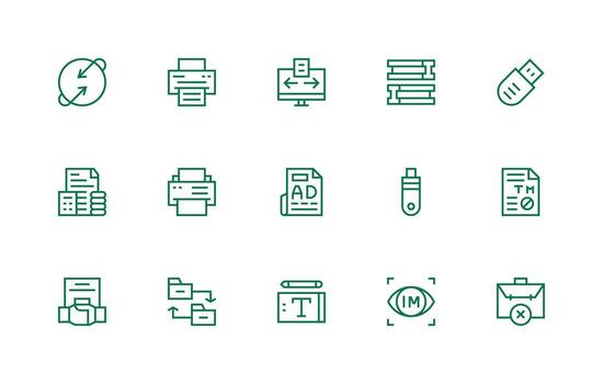 Copiar conjunto con 15 regular línea íconos píxel Perfecto íconos para moderno aplicaciones vector