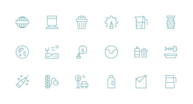 Empty Icon Collection with 18 Minimal Line Designs Balanced Icon Set for Functional Design vector