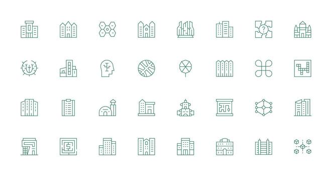 complejo icono colección con 32 Delgado línea diseños de múltiples fines icono conjunto vector