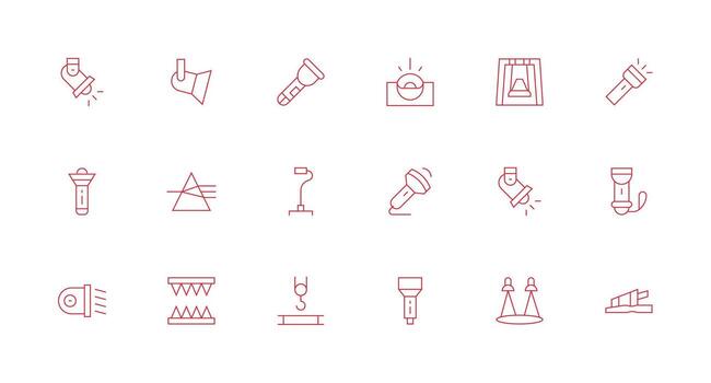 mínimo línea estilo haz íconos con 18 vectores reutilizable icono conjunto