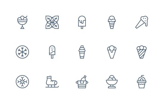 15 Regular Line Icons for Frozen Graphics Multi-Purpose Icon Set vector