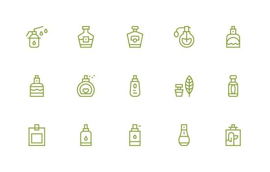 15 perfume íconos en regular línea estético agudo íconos para presentaciones vector