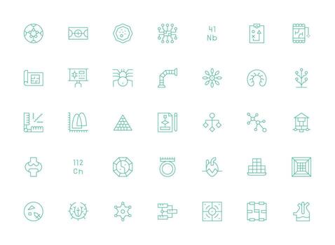 35 ligero línea íconos para diagrama gráficos completar icono haz para web diseño vector
