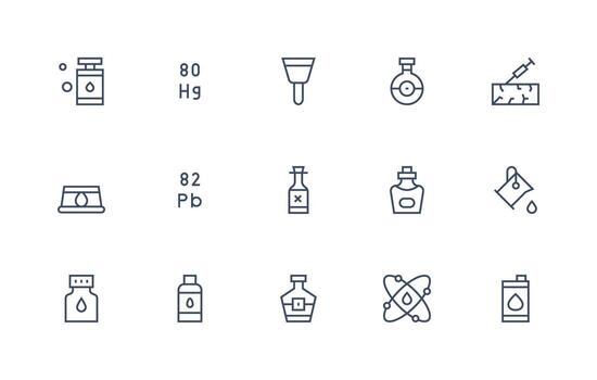 Substance Visual Pack containing 15 Regular Line Icons Icons Built for Visual Consistency Pack vector