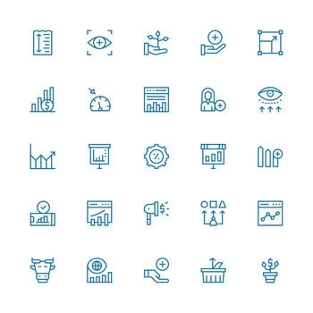 Increase Visual Pack containing 25 Medium Stroke Outline Icons Essential Icons for Rapid UI Building vector