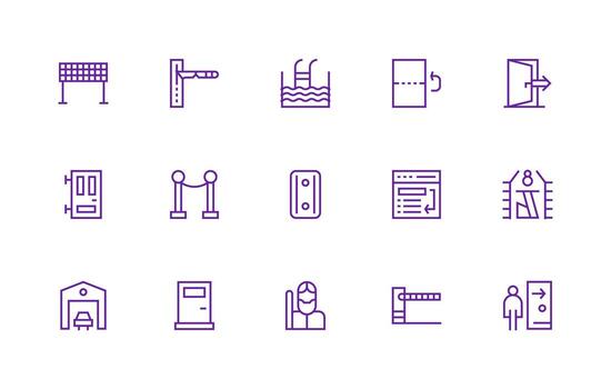 15 Icons for Exit in Regular Line Format Neutral Style Icons for Any Project vector