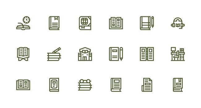 Strong Stroke Line Style Study Icons with 18 Vectors Reliable Icons for All Interfaces