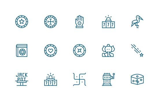 15 Regular Line Vectors for Luck Theme Simplified Icon Pack for Visual Tools