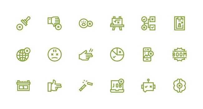 18 Strong Stroke Line Style Icons from Fail Collection Customizable Icon Series for Mobile Screens vector