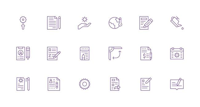 18 Icons for Change in Minimal Line Format Simplified Icon Pack for Visual Tools vector