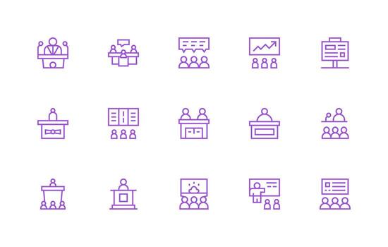 regular línea estilo seminario íconos con 15 vectores icono conjunto para aplicaciones