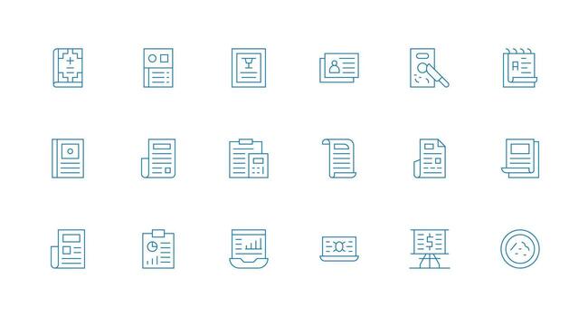 Minimal Line Icons from Summary Set with 18 Vectors Web Icon Collection