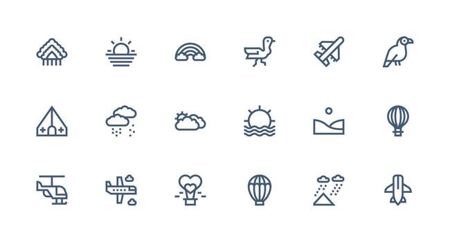 18 Strong Stroke Line Style Icons from Sky Collection Icons Built for Visual Consistency Pack vector