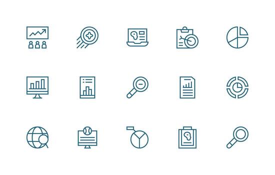 15 Regular Line Style Icons from Results Collection Interface Icons for Daily Use vector